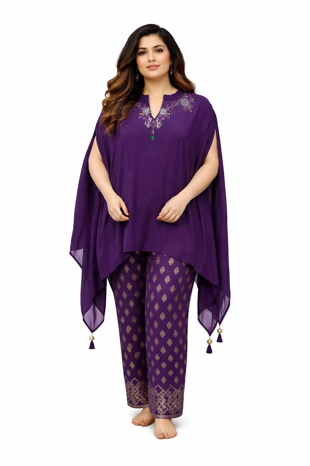Purple Upada Silk Co-ord Set