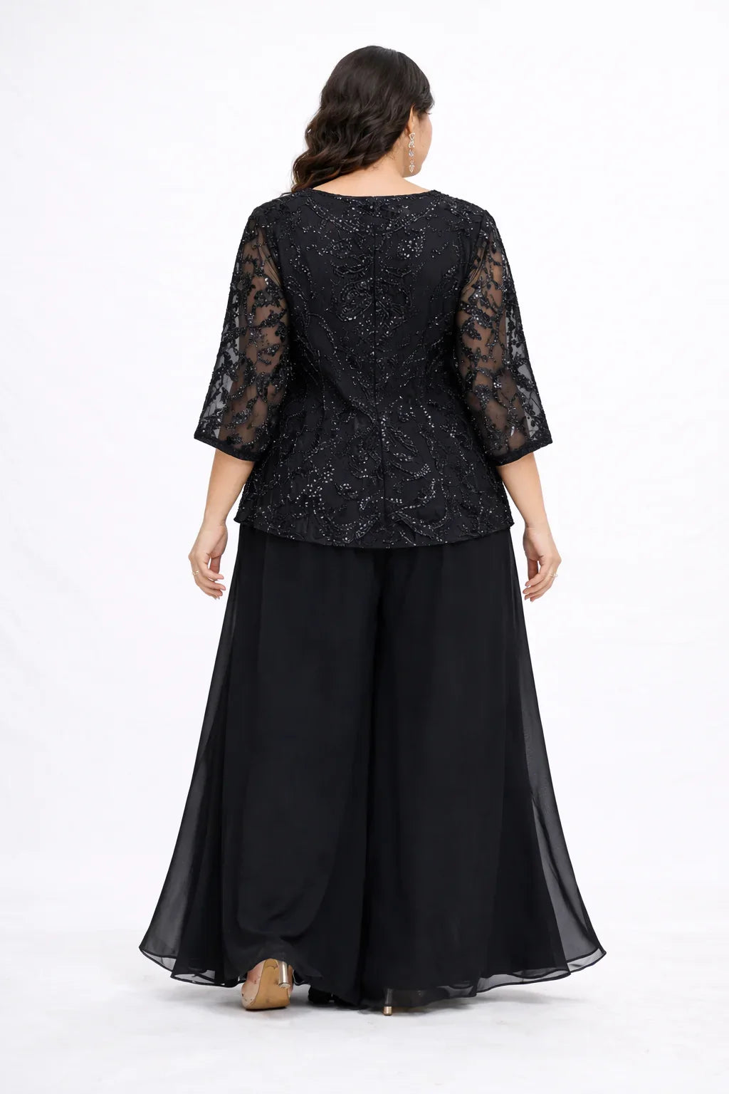 Black Sali Work Jacket Sharara Set