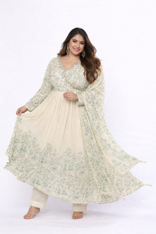 Mint Whisper Mul Cotton Anarkali