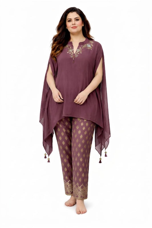 Mauve Upada Silk Co-ord Set